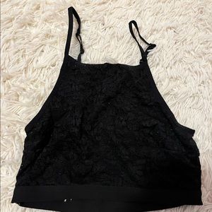 Black halter lace bralette